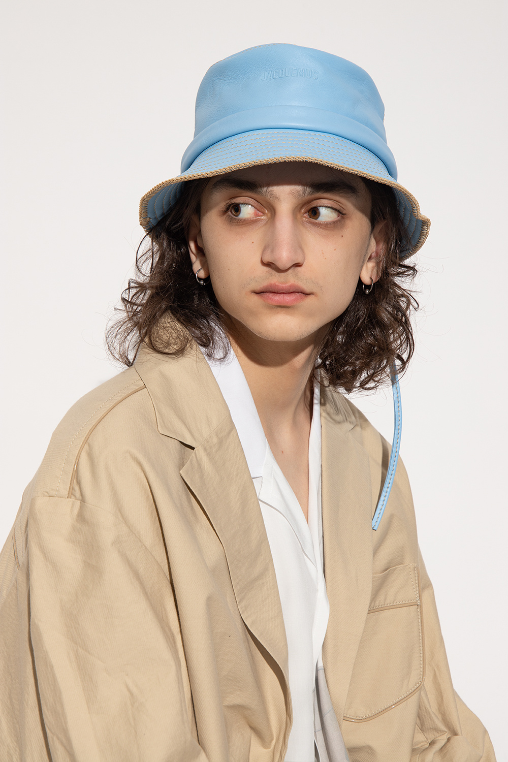 JACQUEMUS LeBob Mentalo ルボブ メンタロ バケットハット Le Bob Mentalo leather bucket hat in blue - Jacquemus